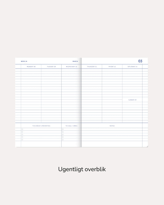 A6 kalender for 2027