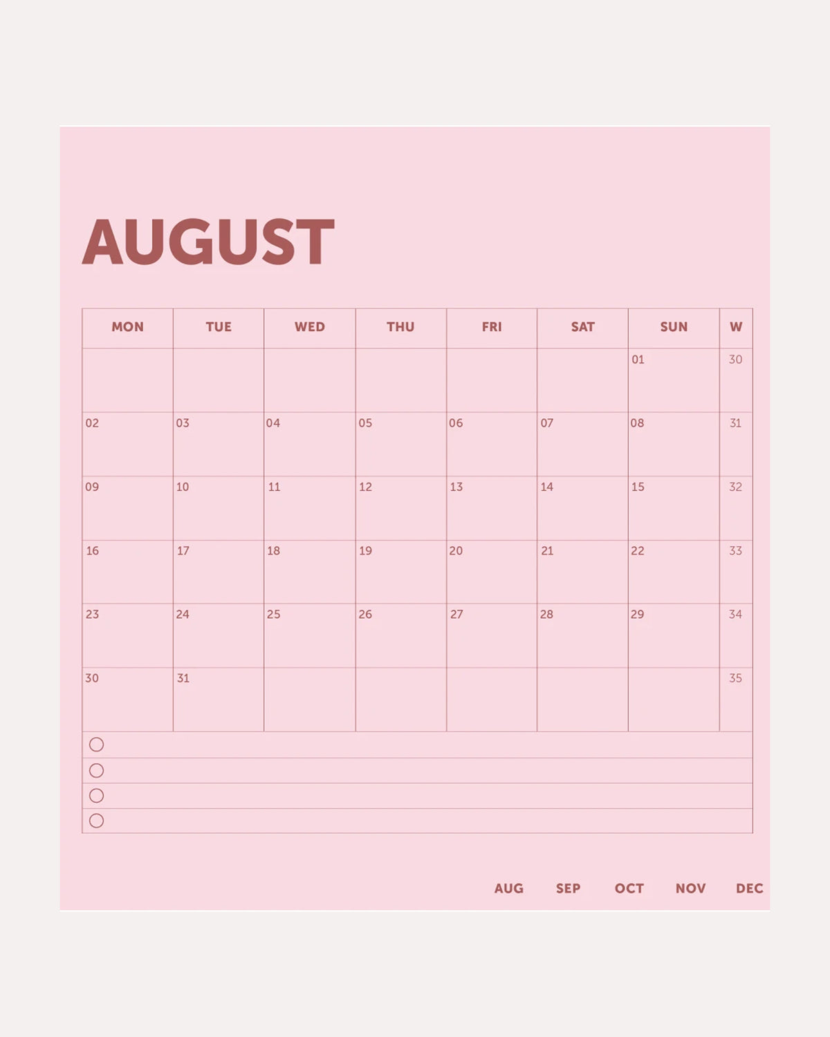 Skrivebordskalender - desk planner - 2027