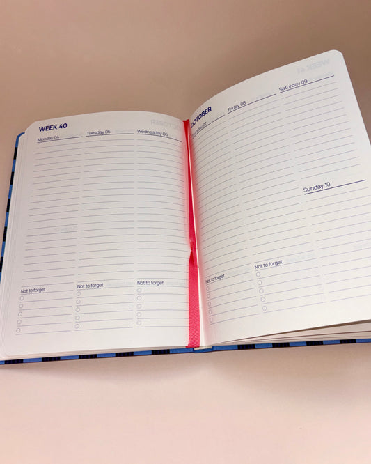 Kalender for 2027 - blå tern