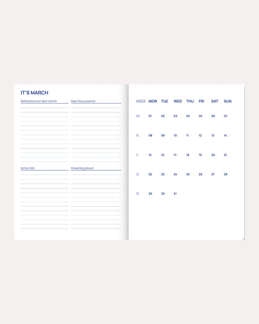Kalender for 2027 - pink mønster