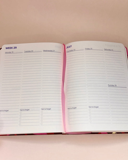 Kalender for 2027 - pink blomster