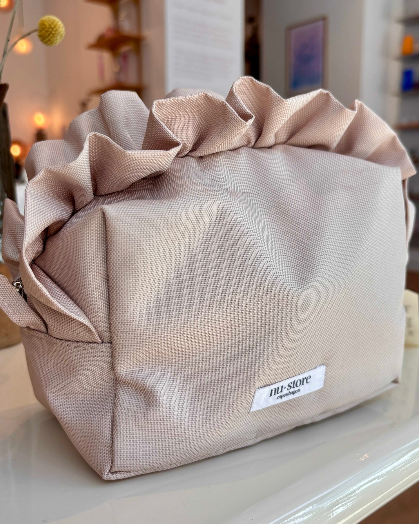 Beige beauty bag