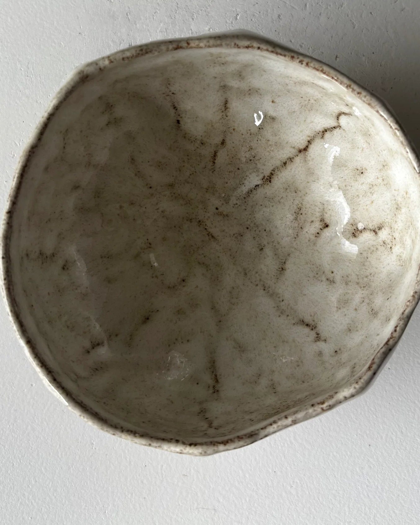 Boble kop grå dyp med hvid glaze - stor