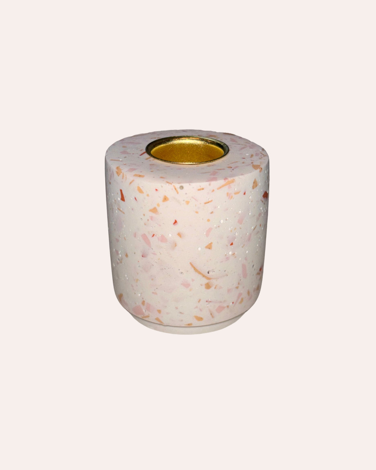 Orange/lyserød Terrazzo - Vilma - Lysestage