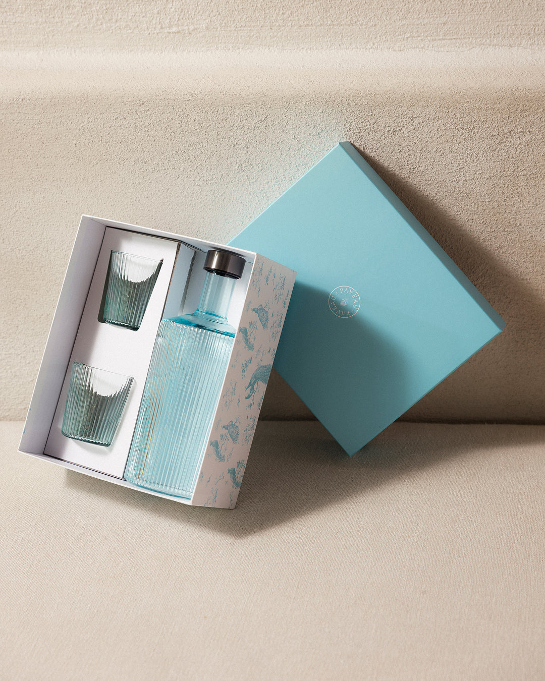 Gaveæske - 1 flaske og 2 glas