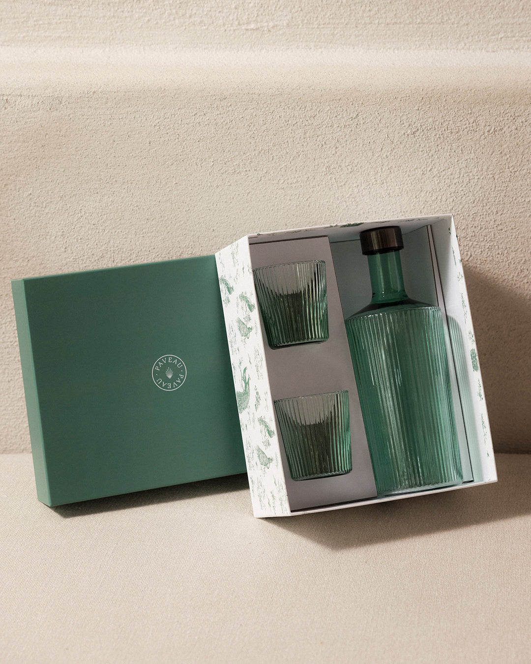 Gaveæske - 1 flaske og 2 glas