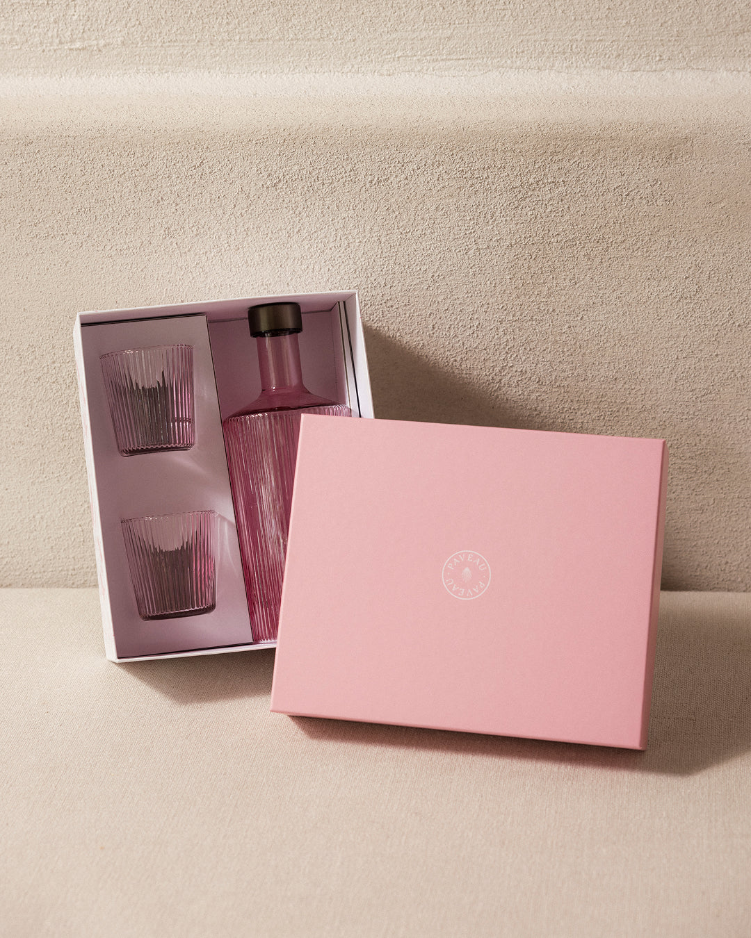 Gaveæske - 1 flaske og 2 glas