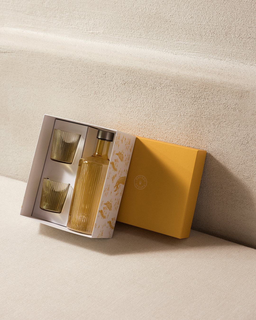 Gaveæske - 1 flaske og 2 glas