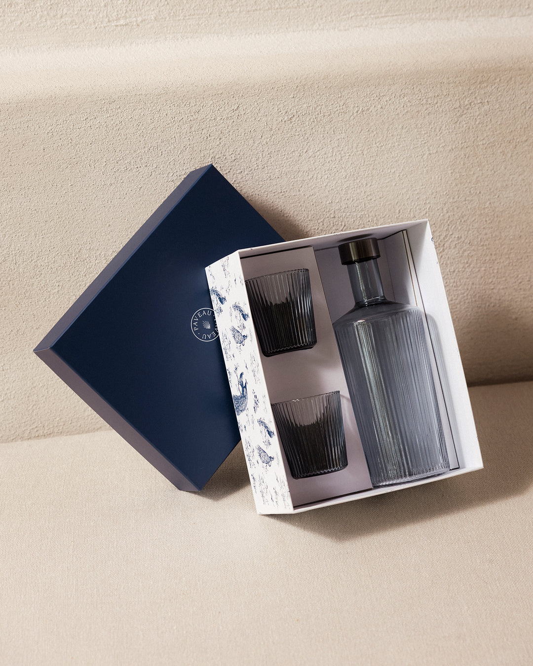 Gaveæske - 1 flaske og 2 glas