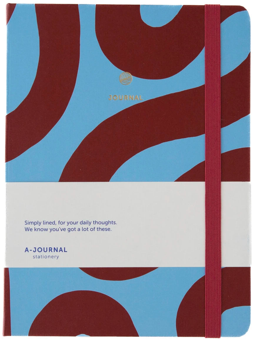 Notesbog med bordeaux rødt mønster