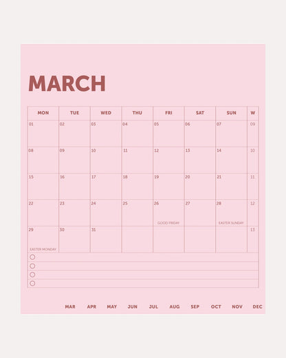 Skrivebordskalender - desk planner - 2027