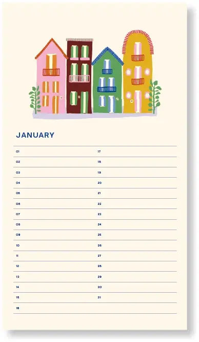 Fødselsdagskalender - blomstret