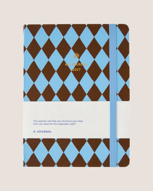 Kalender for 2027 med harlekin mønster