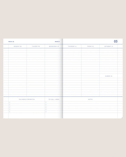 Kalender for 2027 med harlekin mønster