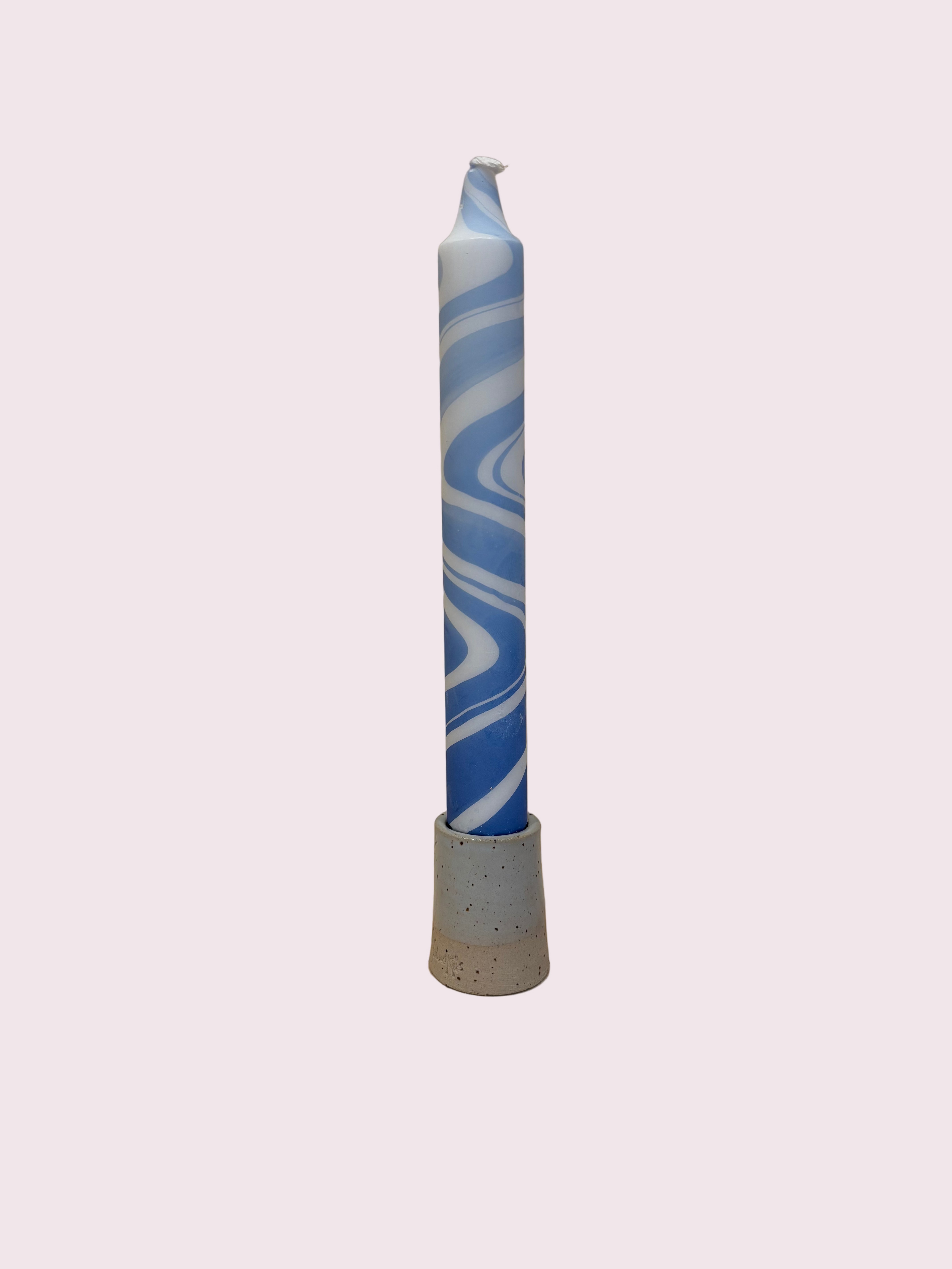 Håndlavet lys - Light Blue Marble