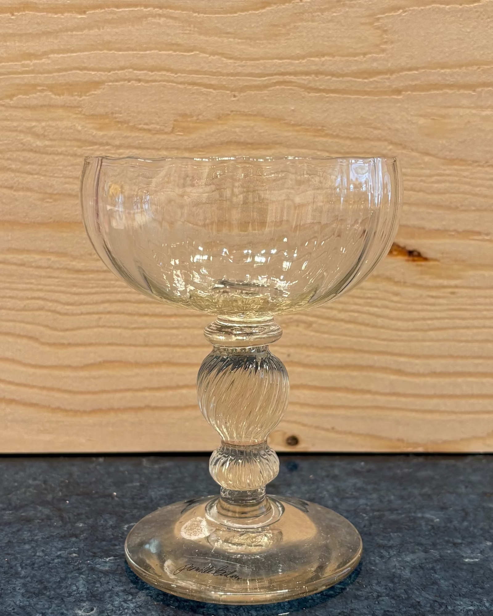 Unik Champagneskål i Genbrugsglas