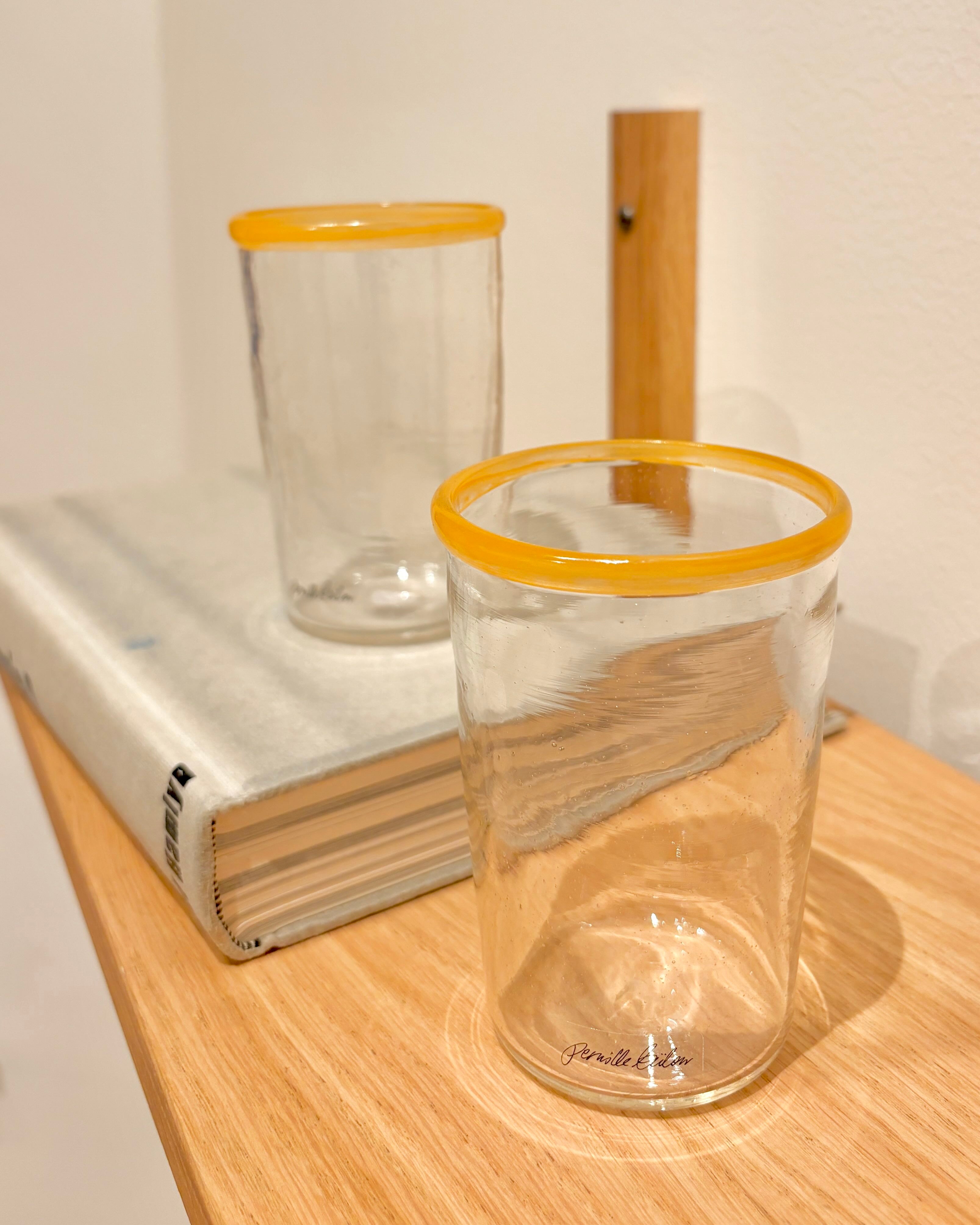 ReUse drikkeglass, farvet kant