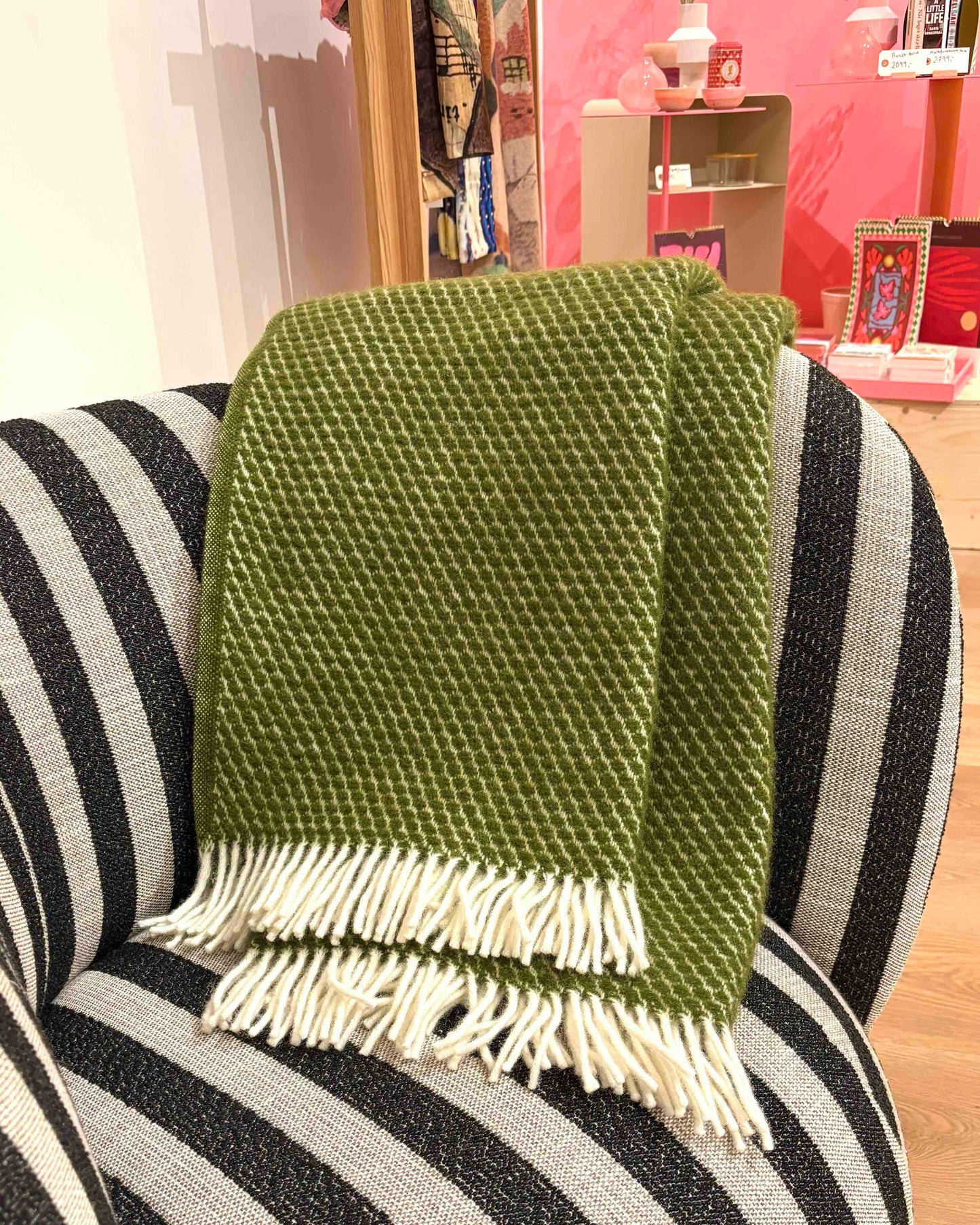 Forest green plaid i 100% lammeuld