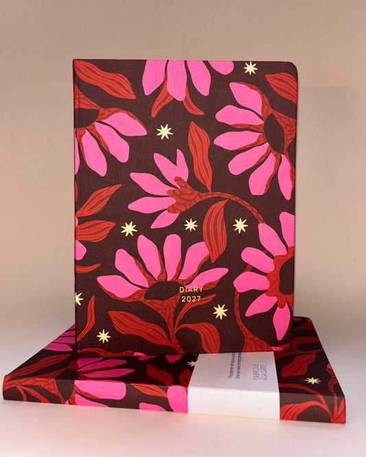 Kalender for 2027 - pink blomster