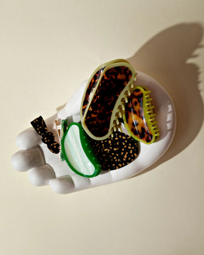 Lime/brun hårklemme