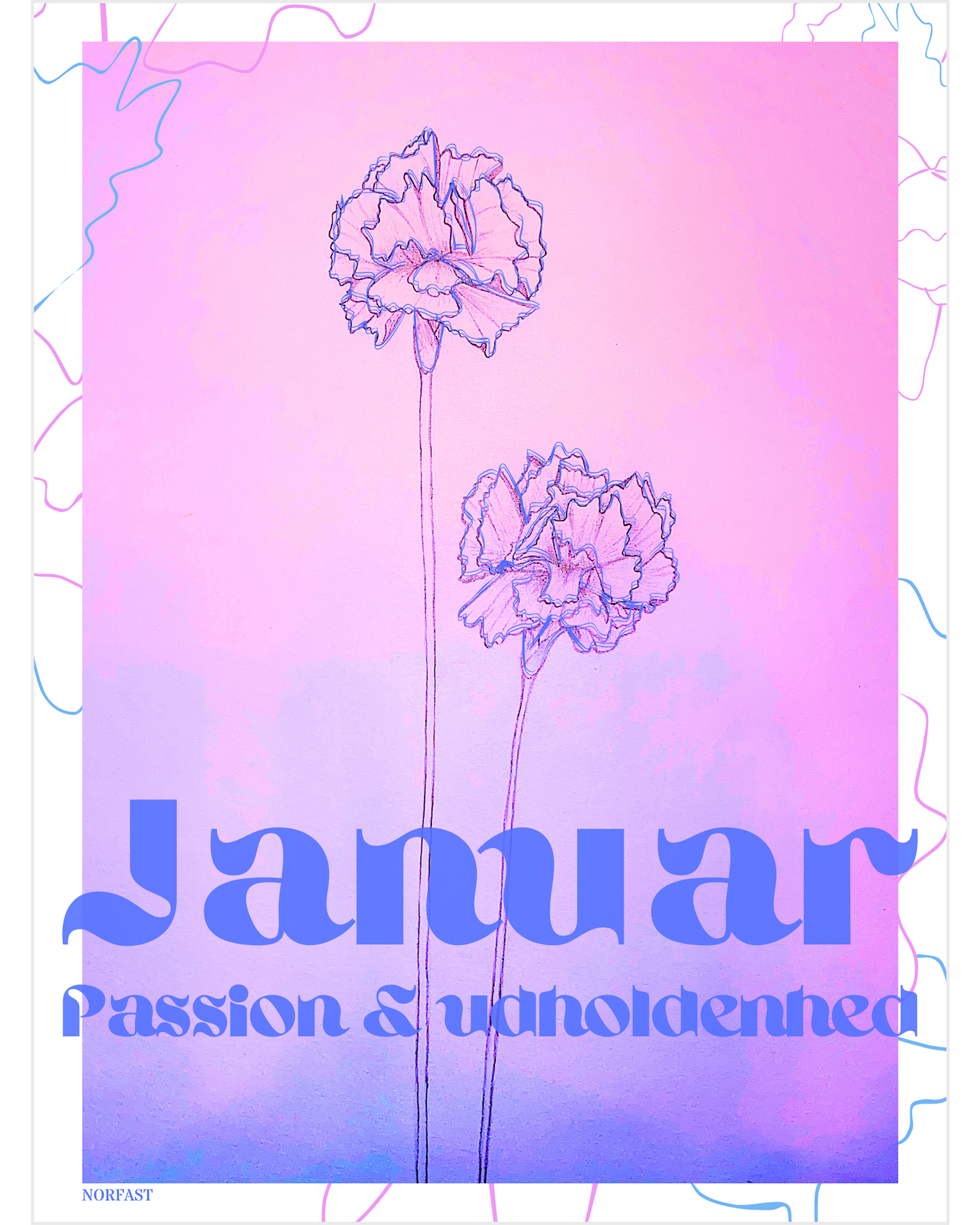 Fødselsblomst plakat A4 - Alle måneder