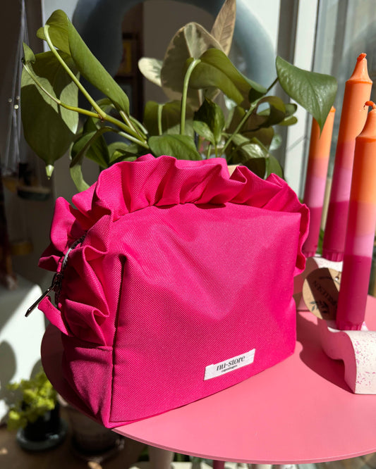Hot pink beauty bag