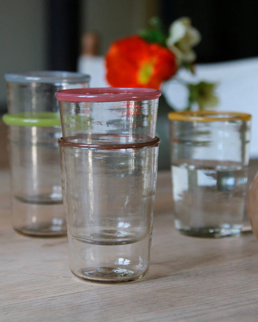 ReUse drikkeglass, farvet kant