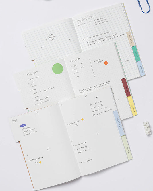 Notebook with tabs