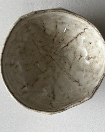 Boble kop grå dyp med hvid glaze - stor