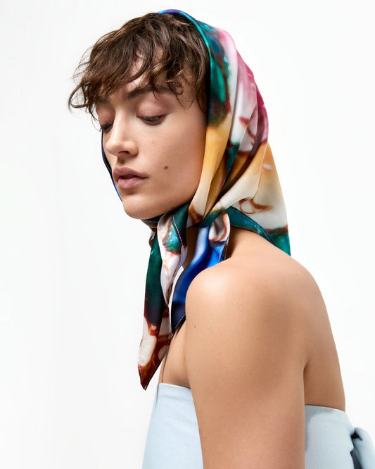 Iki silk twill scarf - Jeux de pommes