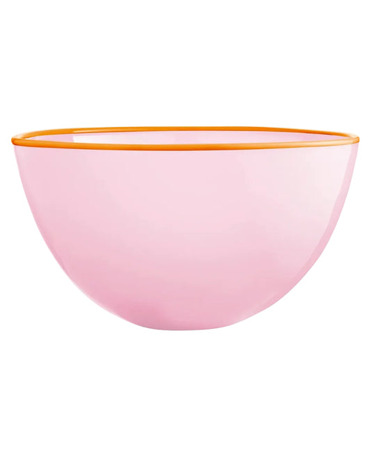 Rosa skål med orange kant