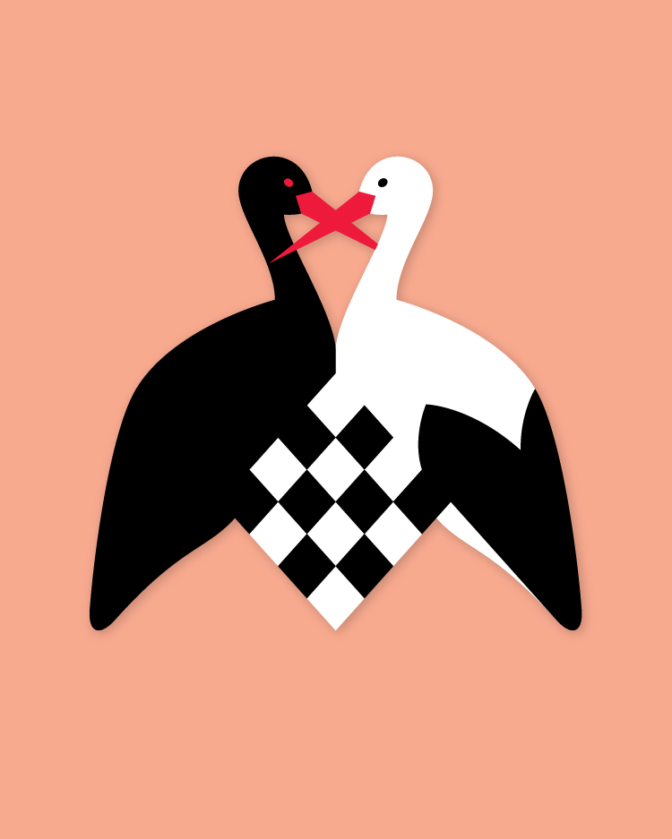Flet selv fulg - Stork