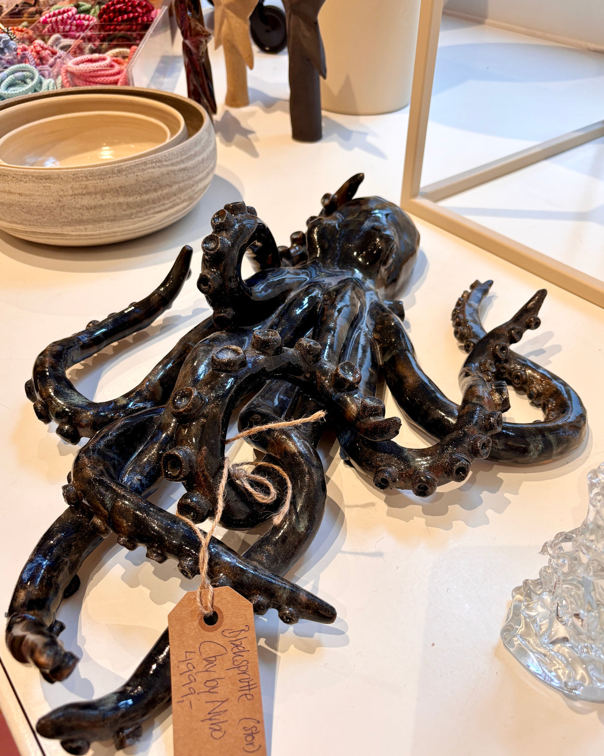 Stor Pulpo skulptur i ler